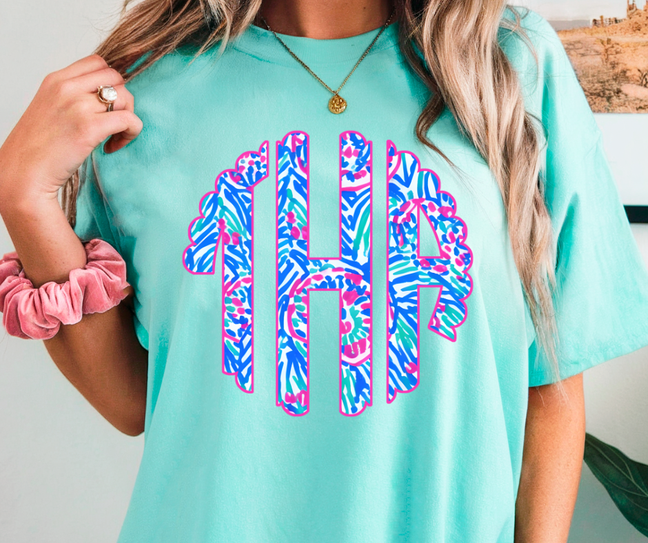 Blue and Green Monogram