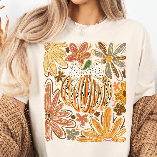 Pretty Pumpkin with Flowers