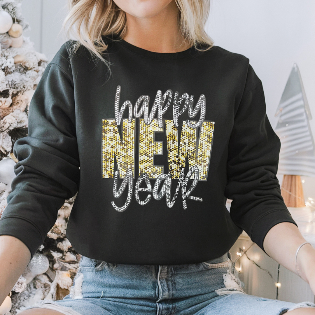 Happy New Year faux sequin