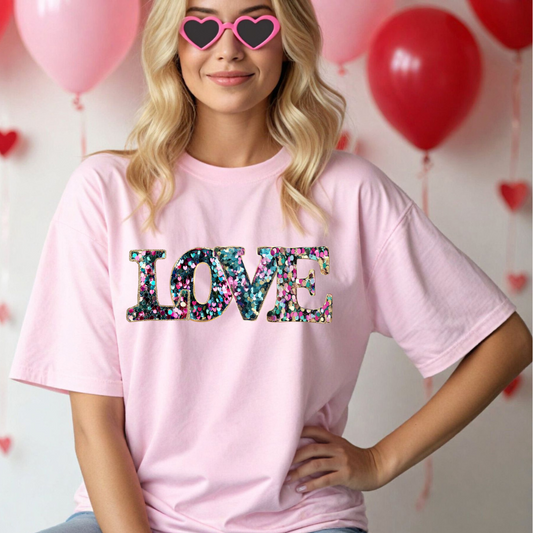 LOVE Faux Sequin